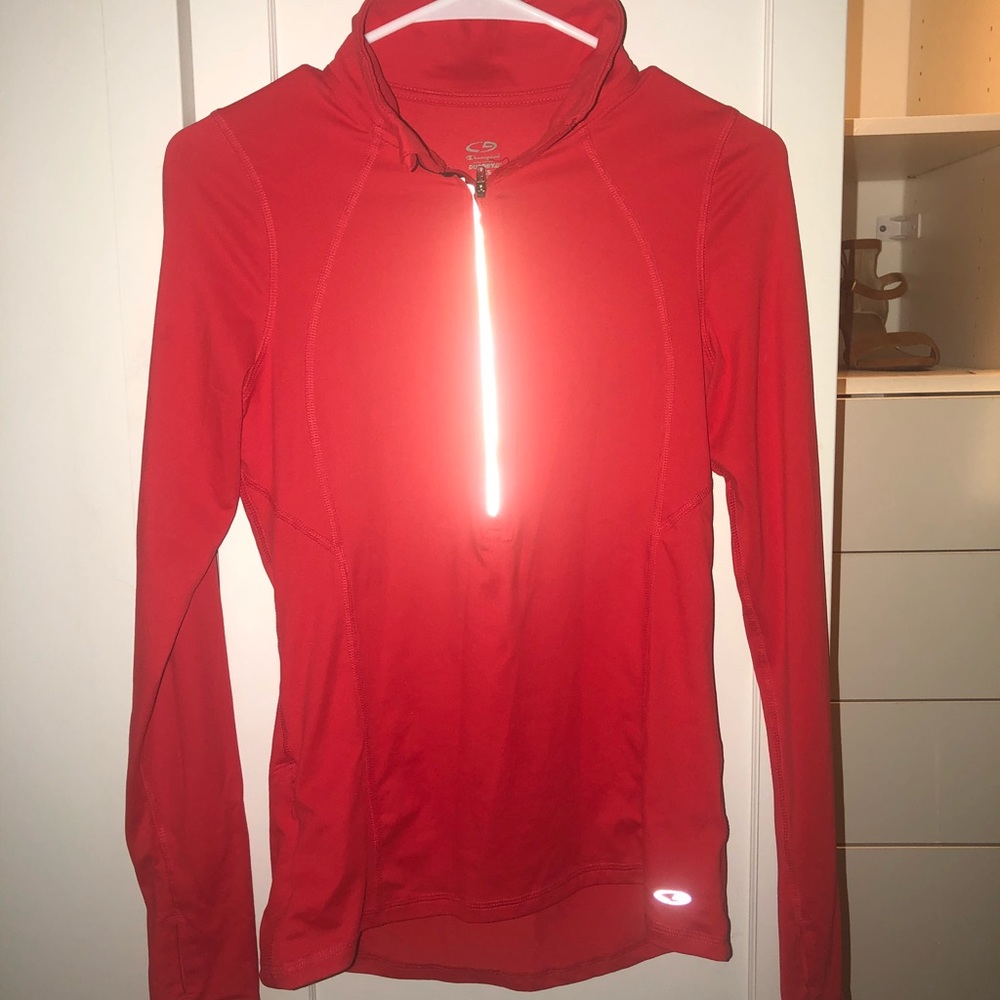 Red Half-Zip Athletic Sweatshirt